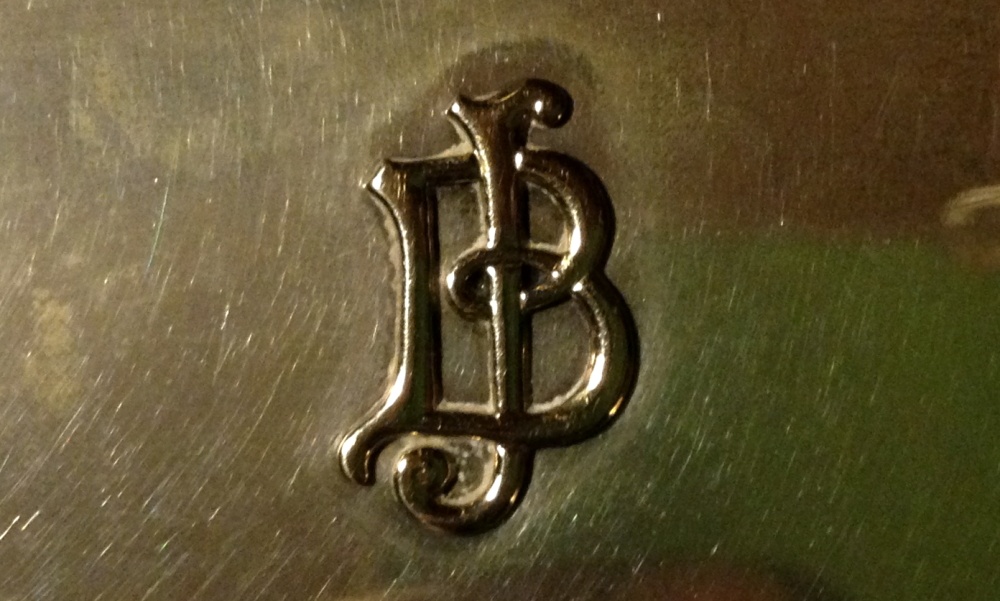 Initialen von Johannes A. A. Berggreen Gold auf Silber